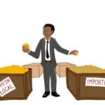 A man considers buying fresher local produce or imported produce, to illustrate why buying American designed and engineered computer hardware is the smart decision.